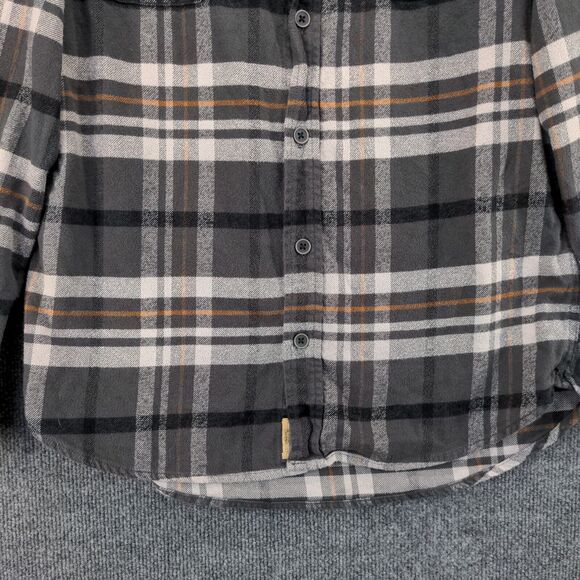 Jachs Mens Button-Up Shirt Gray Plaid Medium Long Sleeve Chest Flap Pockets - Picture 4 of 13